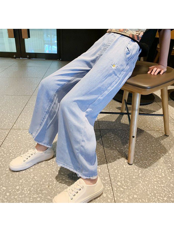 Girls' jeans summer  new girls' Daisy jeans Korean thin loose pants wholesale 
