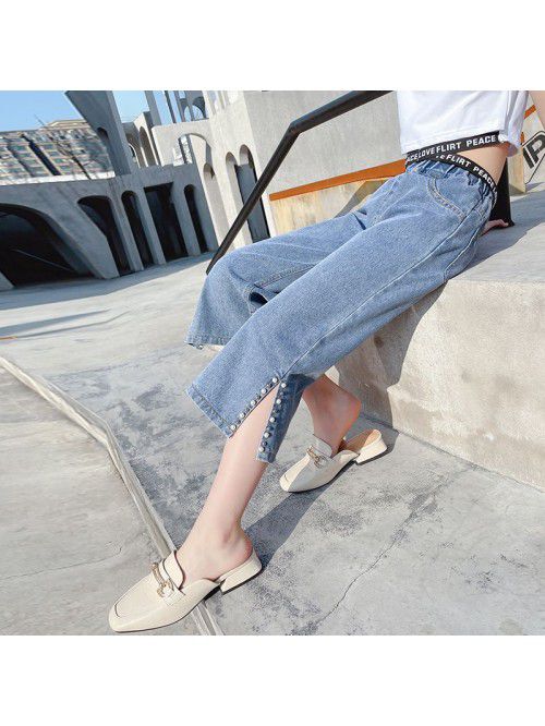 Girls' Beaded jeans, foreign style, spring , ...