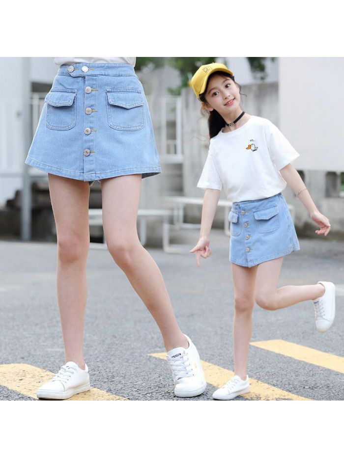 Girl's shorts summer denim skirt in the fashion of girl's skirt 