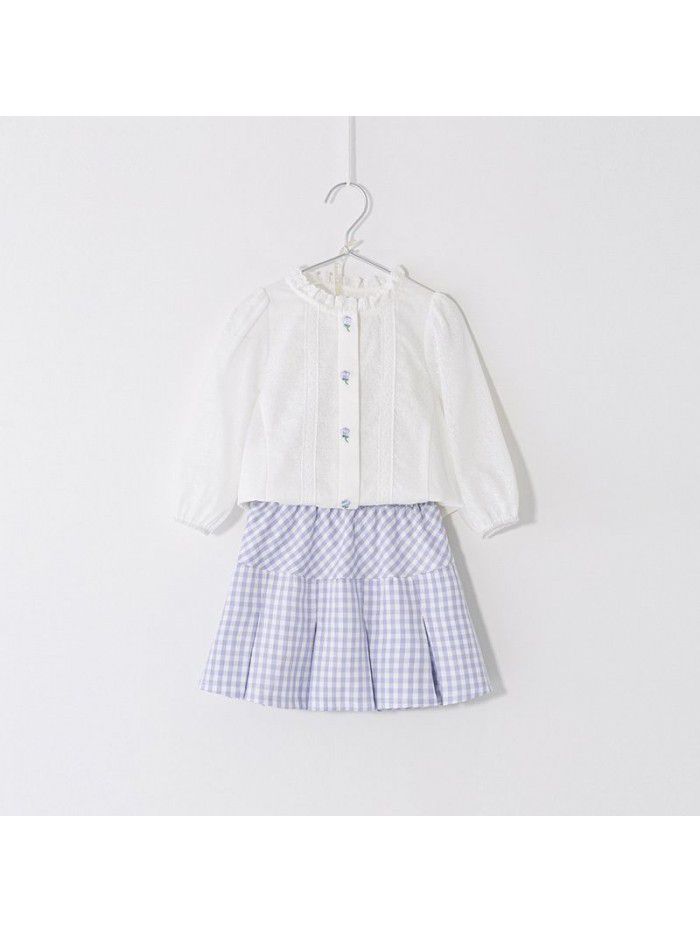 children's one piece ready to go girls' set  spring baby shirt children's half Skirt Set 