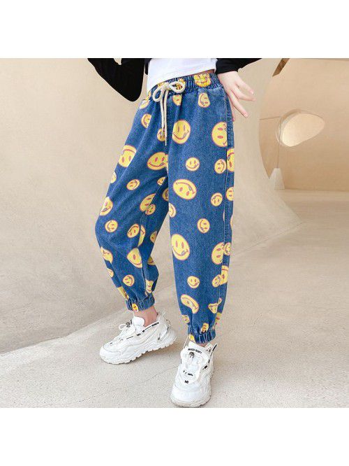 Girls' pants  new children's jeans sprin...