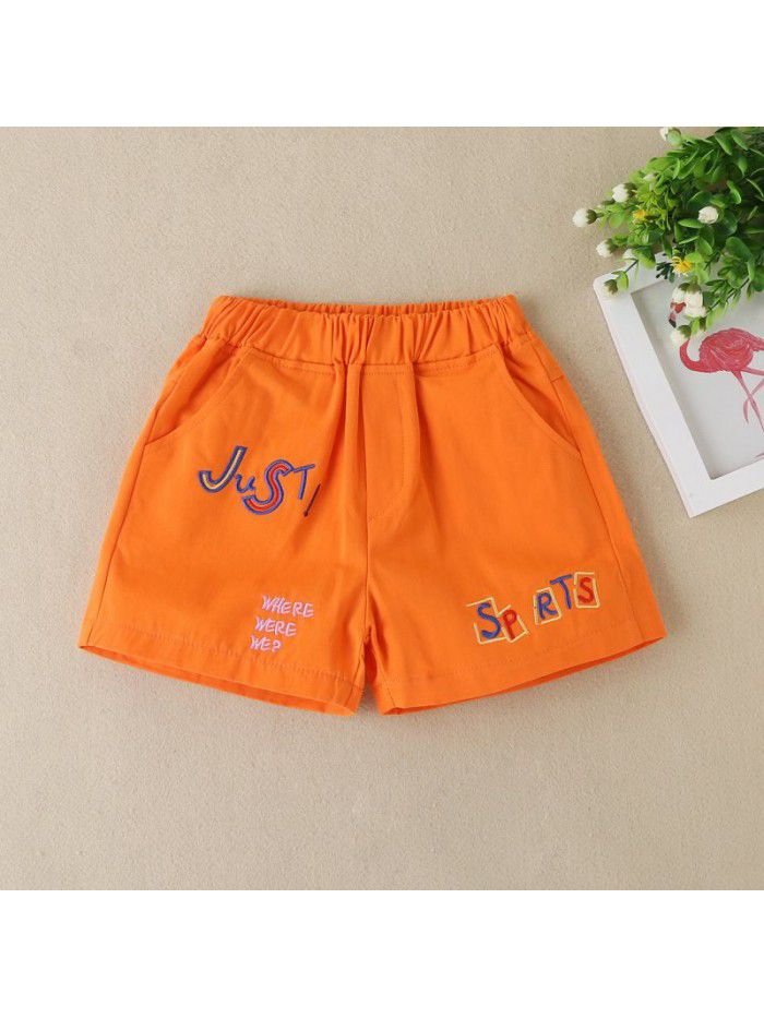 Girls' shorts summer new style children's foreign style cotton shorts wear red hot pants of CUHK girls' leisure net 