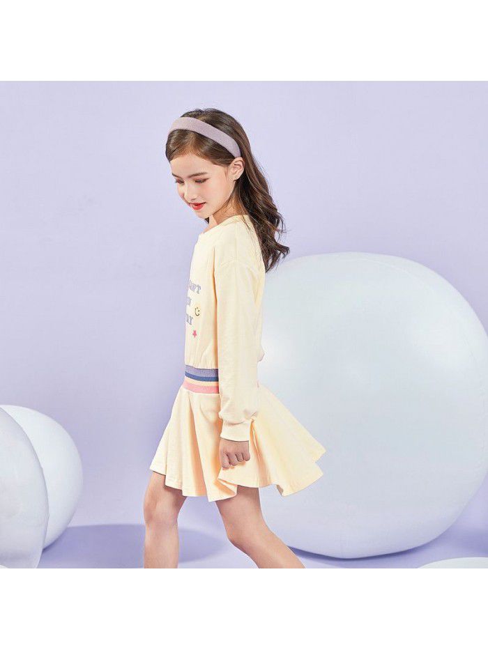 A new hair generation children's dress for spring  children's skirt Korean printed girl's dress 