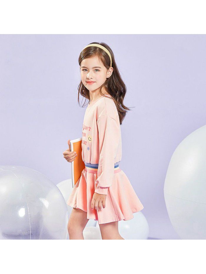 A new hair generation children's dress for spring  children's skirt Korean printed girl's dress 