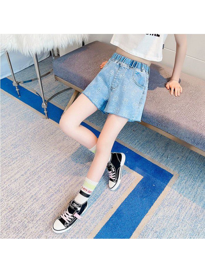 Girls Jeans Shorts  summer new baby Korean loose thin pants 