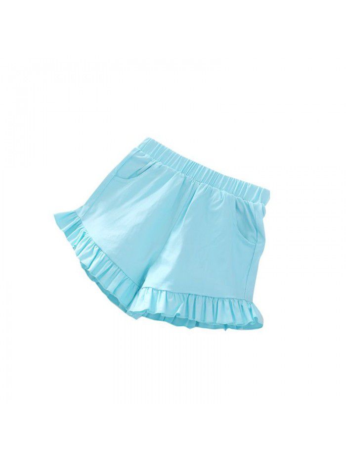 Girls' shorts summer new leisure pants children's lace candy hot pants children's clothing factory wholesale 