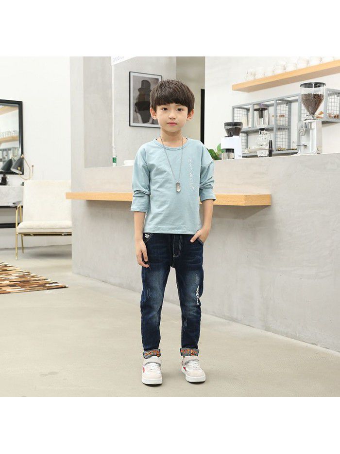 Children's jeans autumn and winter  new boys' casual pants 