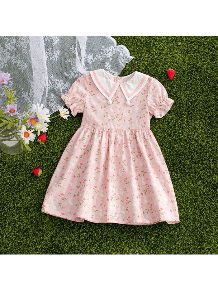Cicie girl's dress Korean children's wear one hair generation baby summer  new children's printed skirt 