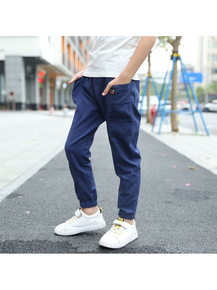 Boys' Capris  Summer Boys' anti mosquito trousers Imitation cotton and hemp leisure trousers wholesale 