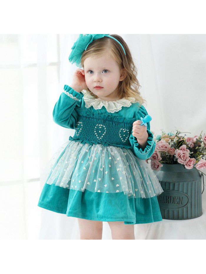  spring new Lolita children's dress Lolita Spanish princess skirt girls' new year skirt 