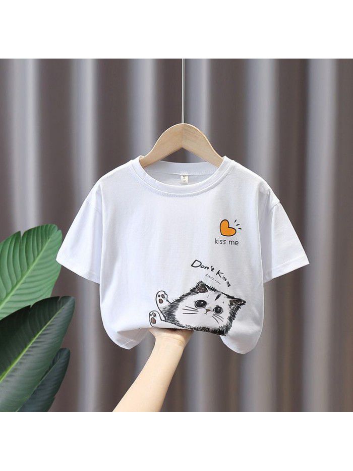 1522 boys' short sleeve T-shirt  summer new children's wear boys' round neck T-shirt children's cartoon top summer 