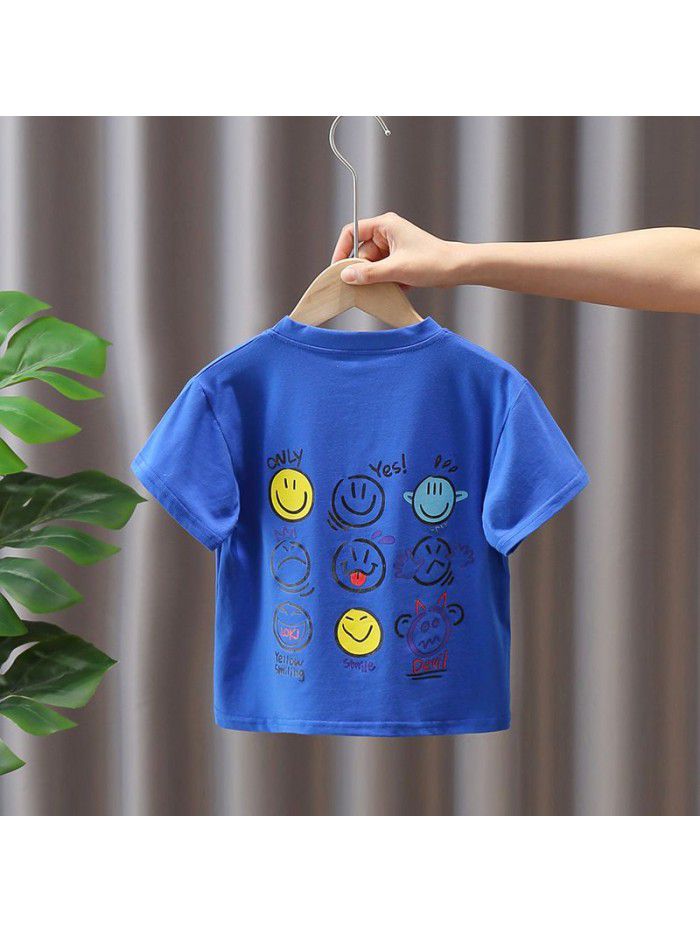 1588 boys' short sleeve T-shirt fashion in  summer new children's half sleeve kindergarten top thin 3 
