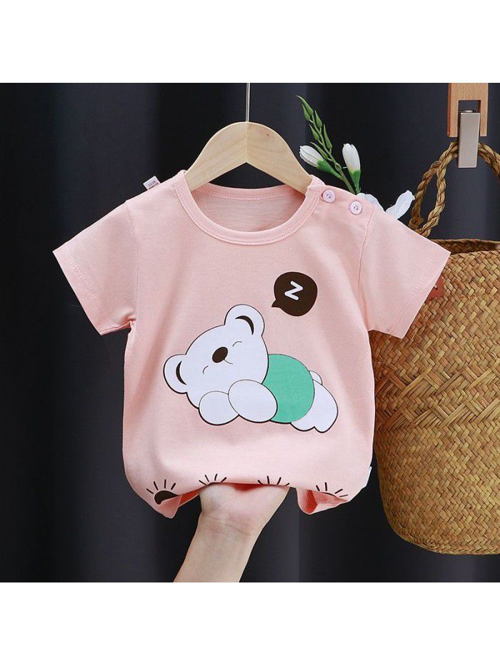 Children's short sleeve T-shirt pure cotton girls' summer baby's summer children's  boys' top 