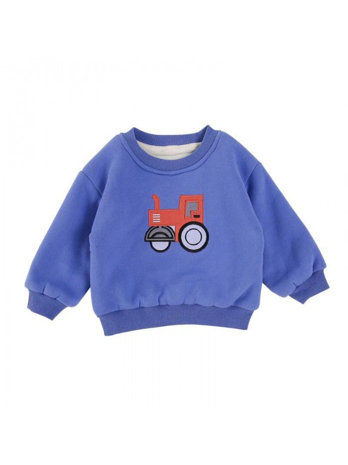 Children's Plush sweater, winter clothes, thickened baby's pullover, cartoon embroidery, baby's lovely boy's warm clothes ib909 