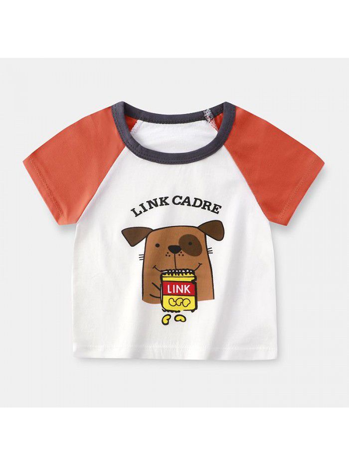 Children's short sleeve T-shirt pure cotton girls' summer baby's summer children's  boys' top 