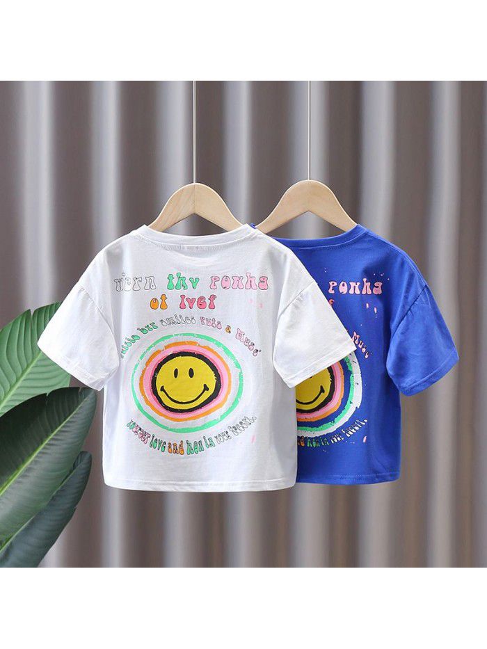 1523 children's short sleeve T-shirt summer clothing  new children's clothing boys' half sleeve baby Korean top children's T-shirt 