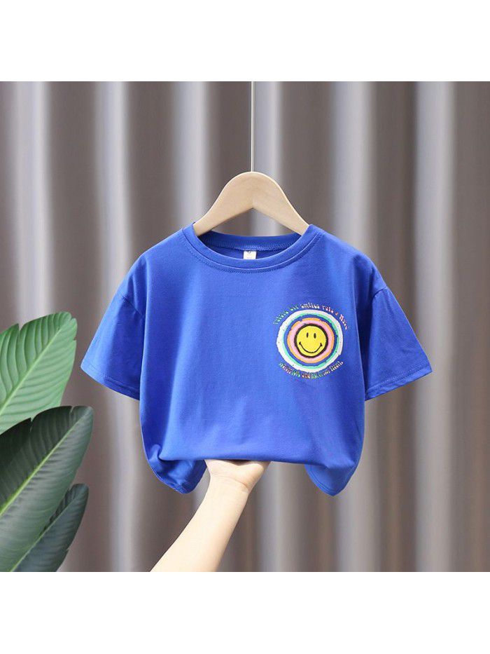 1523 children's short sleeve T-shirt summer clothing  new children's clothing boys' half sleeve baby Korean top children's T-shirt 