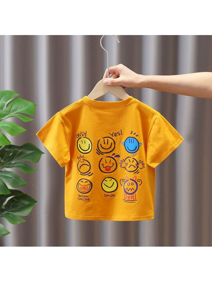 1588 boys' short sleeve T-shirt fashion in  summer new children's half sleeve kindergarten top thin 3 