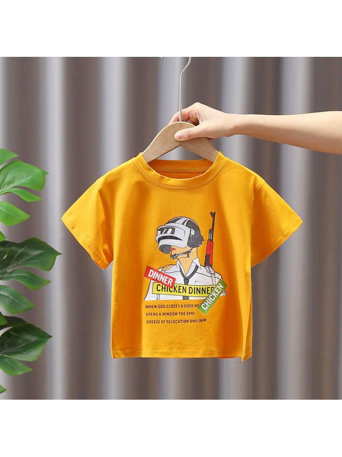 1581 children's wear boys' cartoon short sleeve T-shirt summer top 3 children's fashion Korean leisure  NEW 