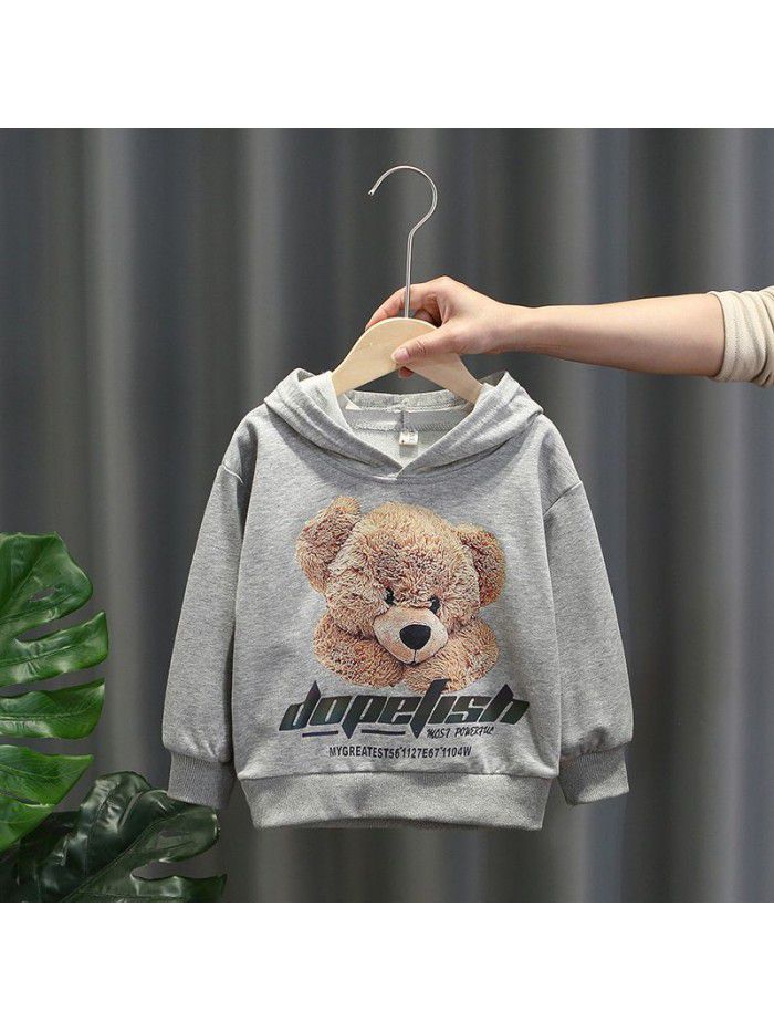 1344 boys' sweater long sleeve T-shirt  new foreign style baby Hoodie spring and autumn children's bottom T-shirt 