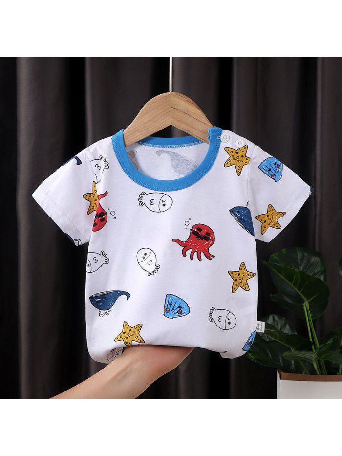 Children's short sleeve T-shirt pure cotton girls' summer baby's summer children's  boys' top 