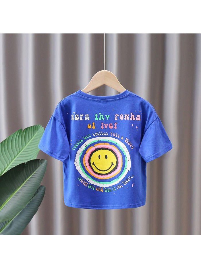 1523 children's short sleeve T-shirt summer clothing  new children's clothing boys' half sleeve baby Korean top children's T-shirt 