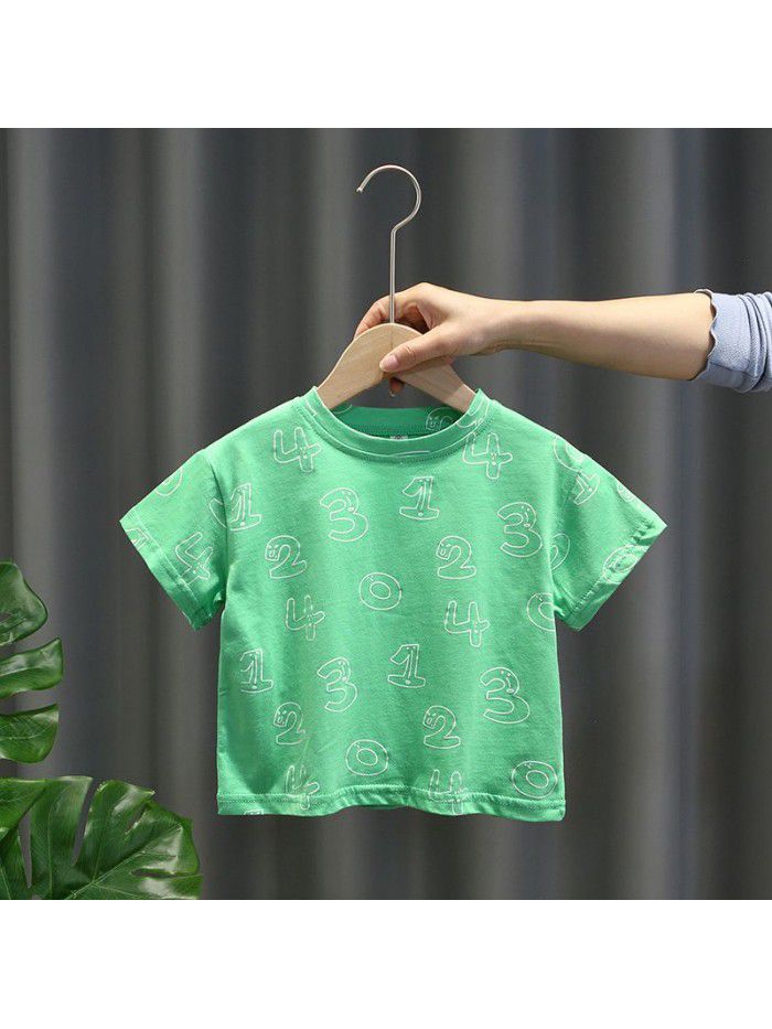 1505 Baby Short Sleeve T-Shirt  new boys' thin children's summer wear children's fashion children's top half sleeve men's T-shirt 
