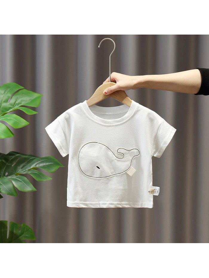 Summer  2 baby 3 half sleeve men's and women's 4 children's short sleeve children's 5 top foreign style 6 Korean fashion T-shirt 4509 