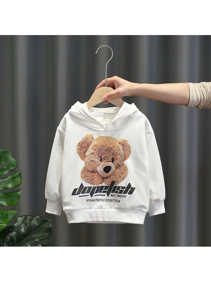 1344 boys' sweater long sleeve T-shirt  new foreign style baby Hoodie spring and autumn children's bottom T-shirt 
