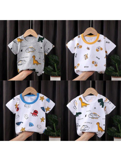 Children's short sleeve T-shirt pure cotton g...