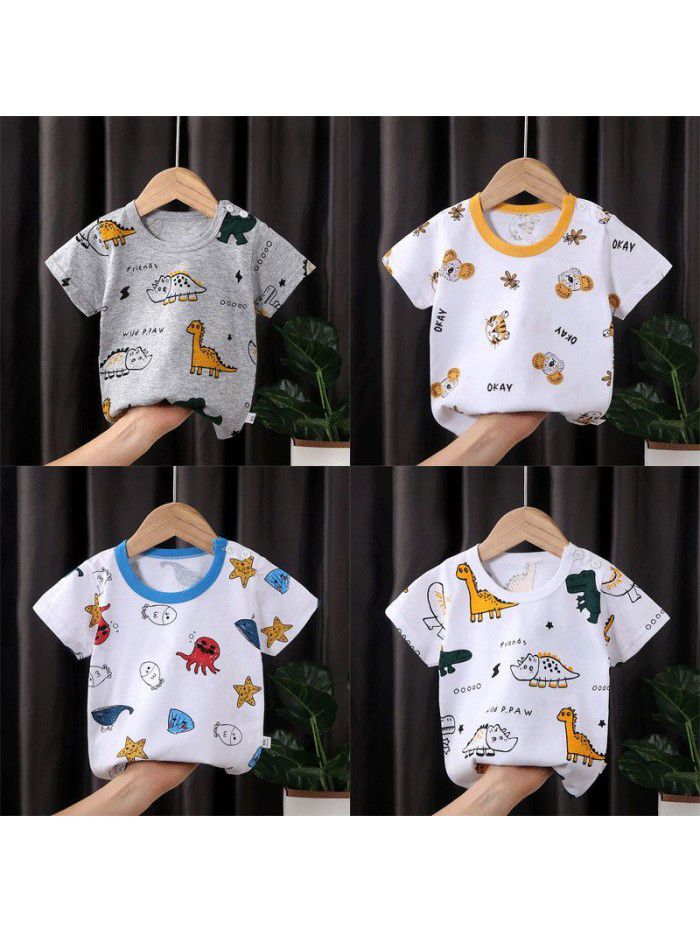 Children's short sleeve T-shirt pure cotton girls' summer baby's summer children's  boys' top 
