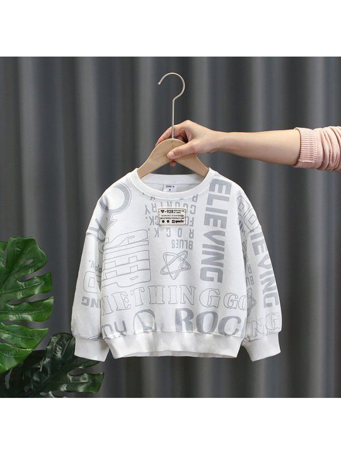 1354 children's sweater base coat boys' long sleeve T-shirt  new spring baby casual top Pullover 
