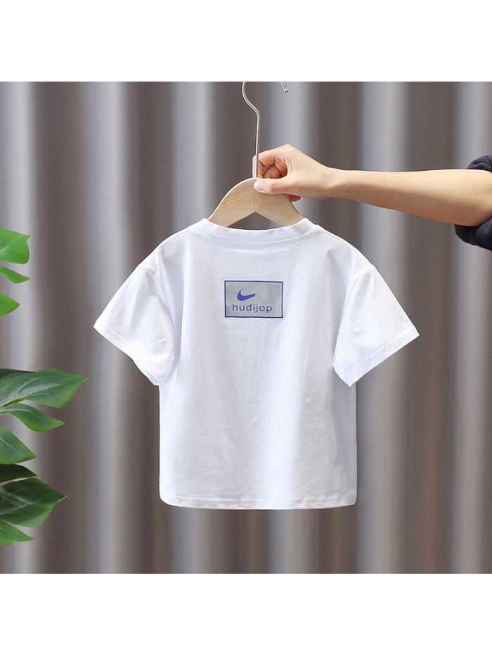 1464 boys' base coat Summer Short Sleeve T-Shirt children's new top  children's fashion 3 