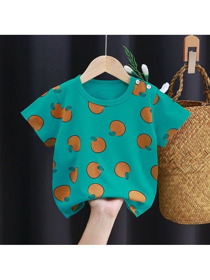 Children's short sleeve T-shirt pure cotton girls' summer baby's summer children's  boys' top 