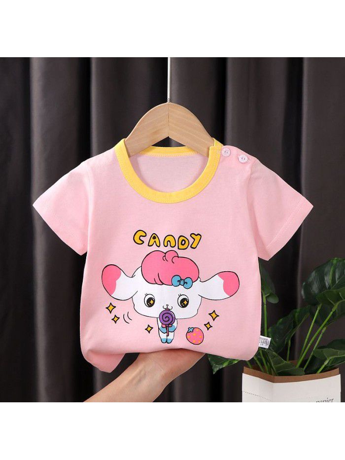 Children's short sleeve T-shirt pure cotton girls' summer baby's summer children's  boys' top 