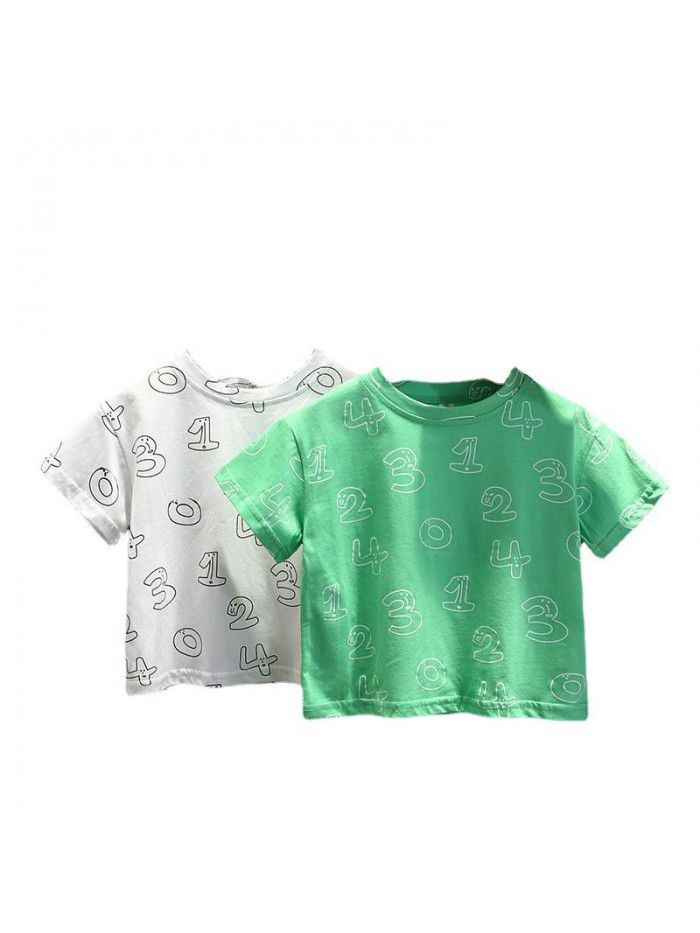 1505 Baby Short Sleeve T-Shirt  new boys' thin children's summer wear children's fashion children's top half sleeve men's T-shirt 