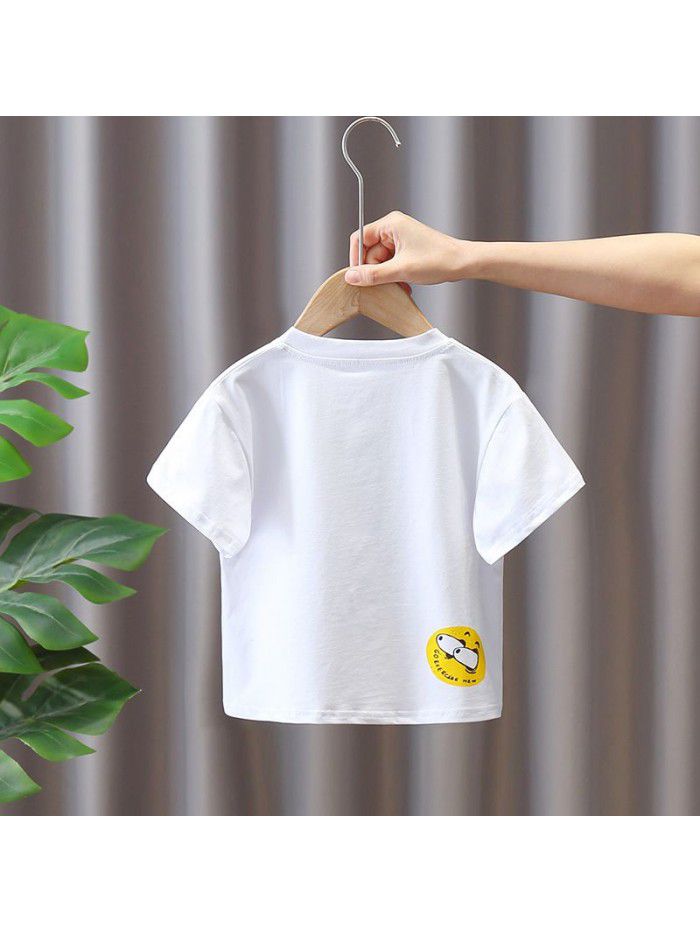 1440 children's wear boys' white T-shirt summer short sleeve girls'  new middle and small children's 3 children's T-shirt 