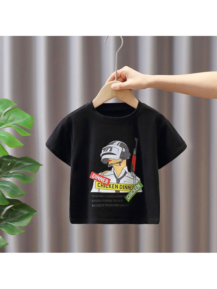 1581 children's wear boys' cartoon short sleeve T-shirt summer top 3 children's fashion Korean leisure  NEW 
