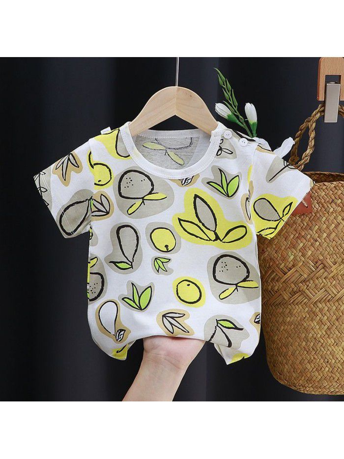 Children's short sleeve T-shirt pure cotton girls' summer baby's summer children's  boys' top 