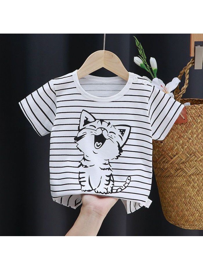 Children's short sleeve T-shirt pure cotton girls' summer baby's summer children's  boys' top 