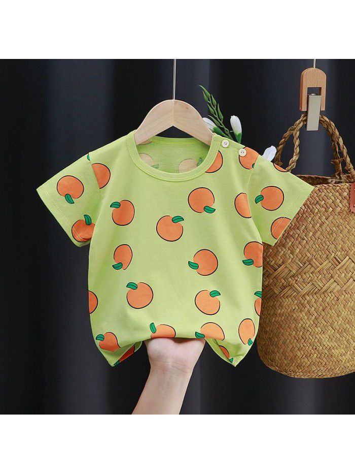 Children's short sleeve T-shirt pure cotton girls' summer baby's summer children's  boys' top 