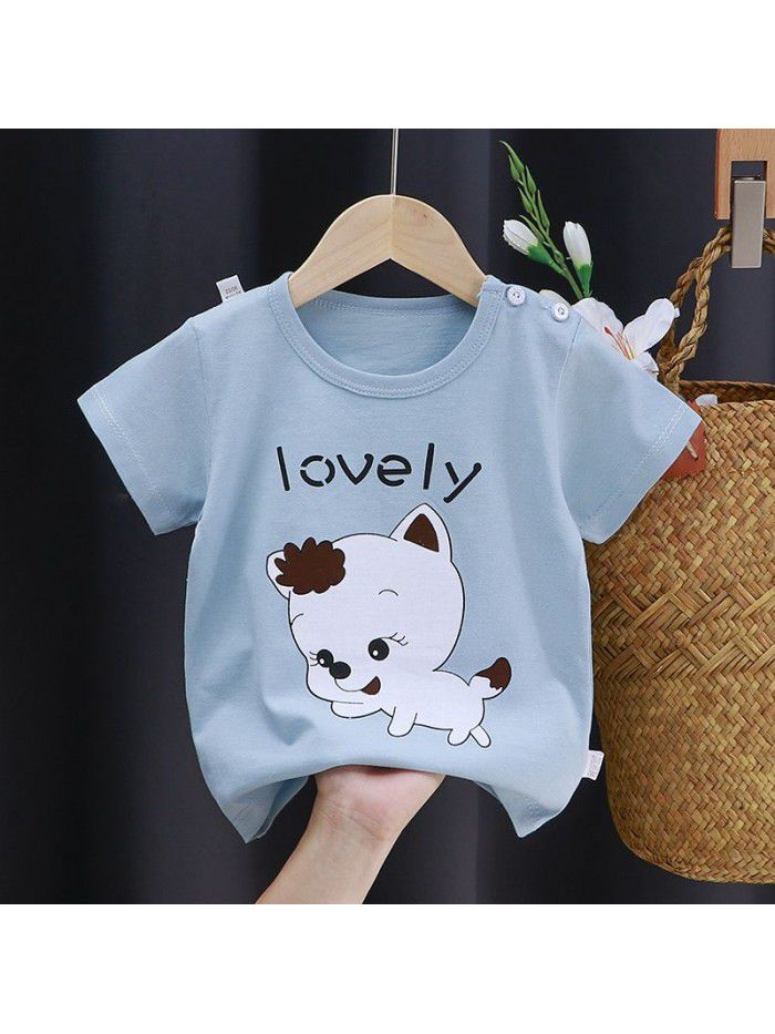 Children's short sleeve T-shirt pure cotton girls' summer baby's summer children's  boys' top 