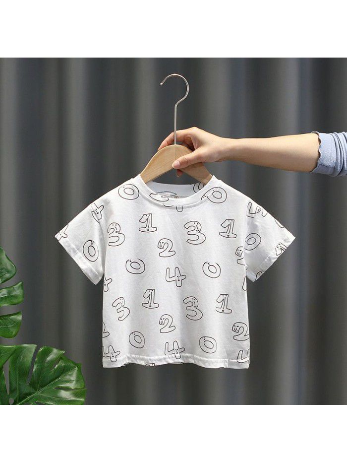 1505 Baby Short Sleeve T-Shirt  new boys' thin children's summer wear children's fashion children's top half sleeve men's T-shirt 
