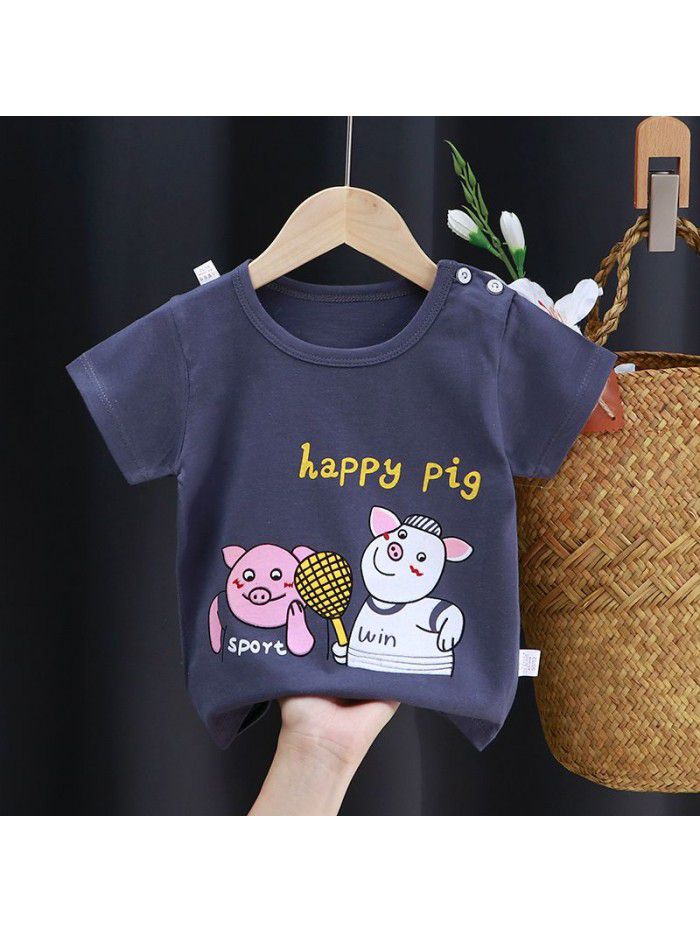 Children's short sleeve T-shirt pure cotton girls' summer baby's summer children's  boys' top 