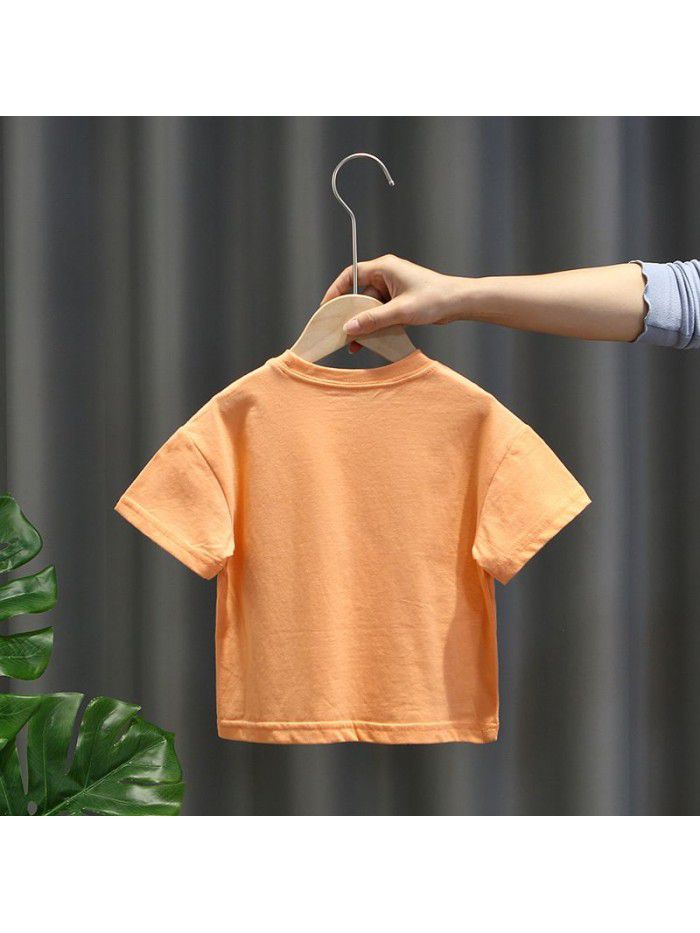 1507 boys' T-shirt short sleeve  summer new children's cartoon cattle T-shirt boys' summer fashion T-shirt 