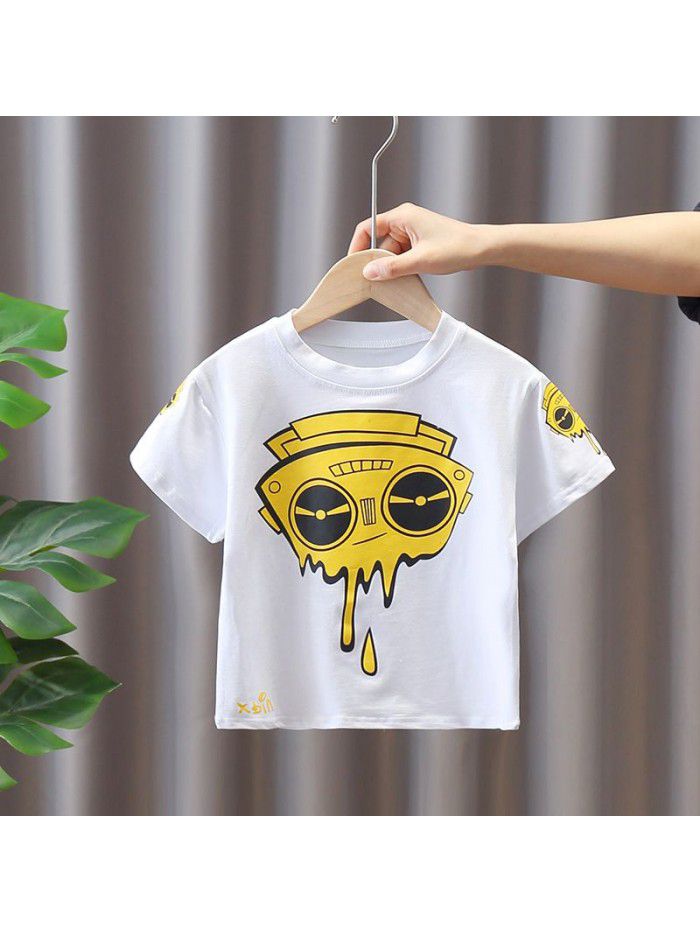 1466 boys' clothing  summer new T-shirt short sleeve 3 middle school boys' cartoon baby summer top 
