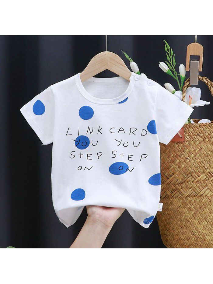 Children's short sleeve T-shirt pure cotton girls' summer baby's summer children's  boys' top 