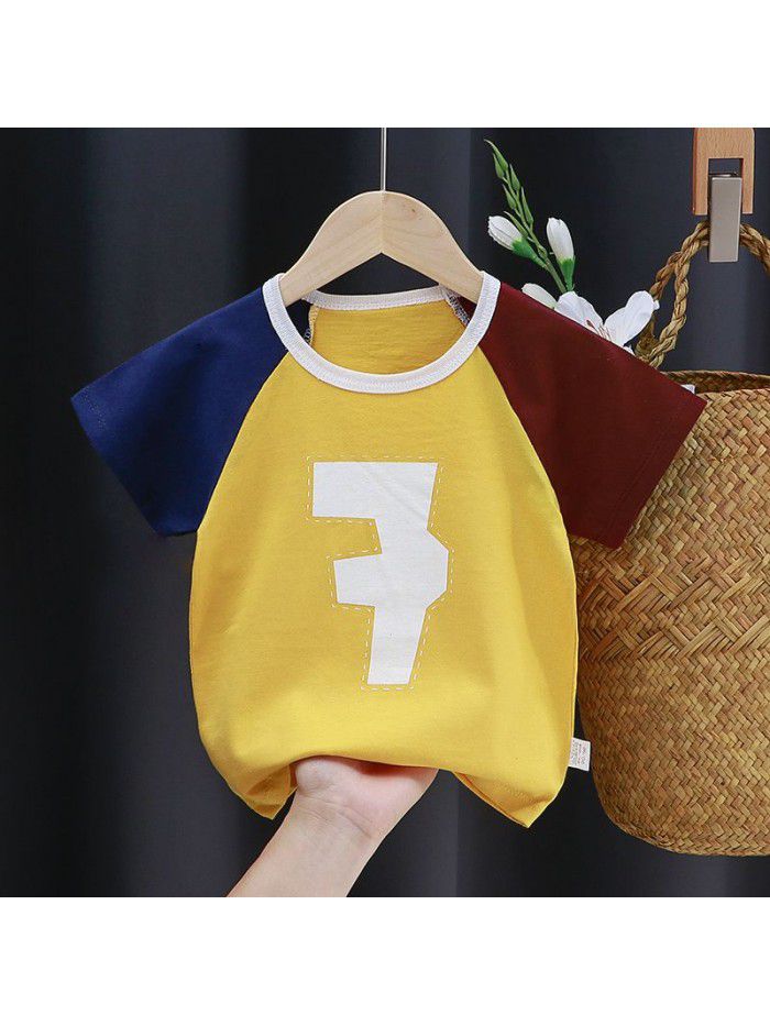Children's short sleeve T-shirt pure cotton girls' summer baby's summer children's  boys' top 