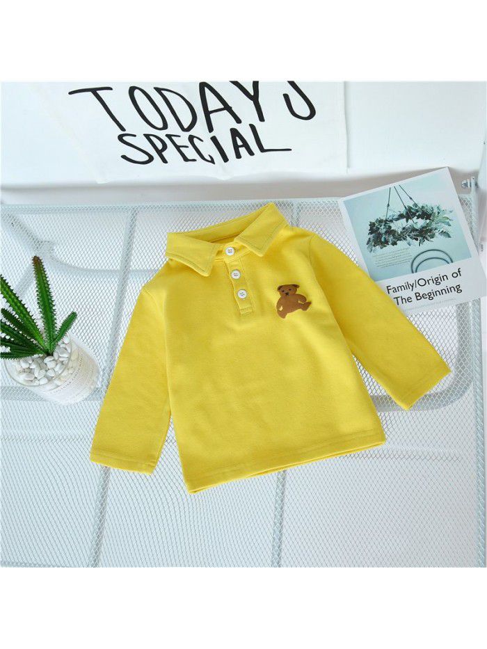 Factory direct sale children's undershirt Cartoon Bear Baby T-shirt children's clothes baby coat ready to go 