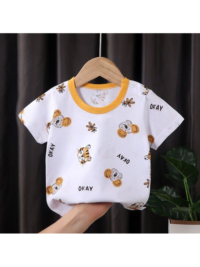 Children's short sleeve T-shirt pure cotton girls' summer baby's summer children's  boys' top 
